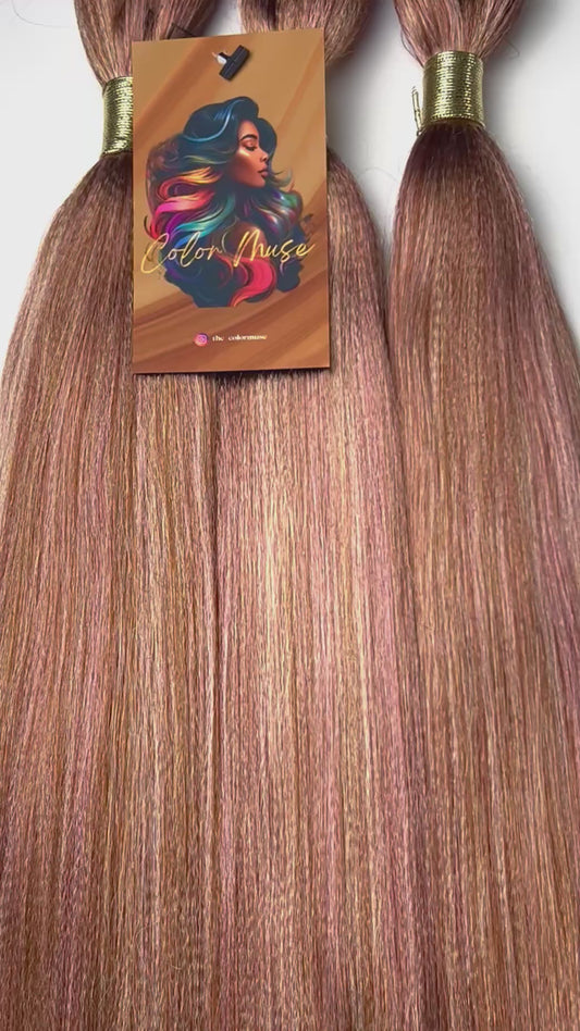 CARAMEL ROSE | Mèches Kanekalon personnalisées